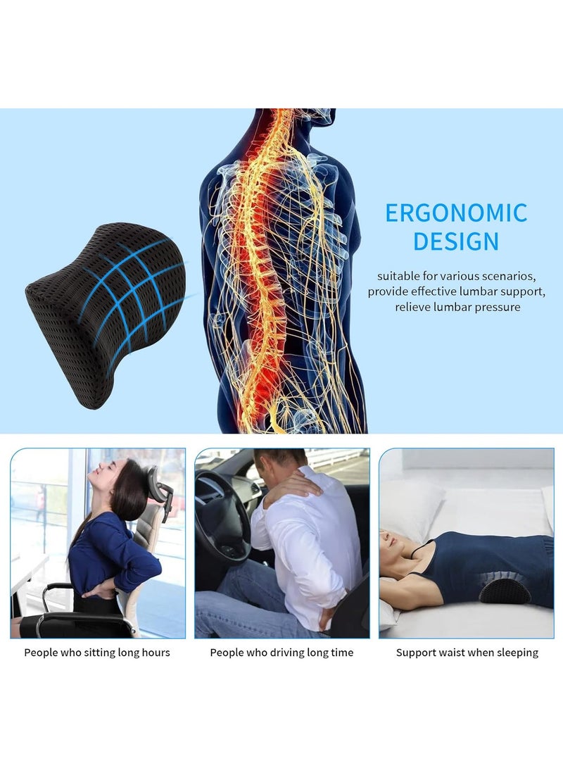Lumbar Support Pillow -MemoryFoam Lumbar Pillow for Low Back Pain ReliefErgonomic Streamline Lumbar Pillow for CarSeat, Office Chair, Recliner and Bed - Image 4