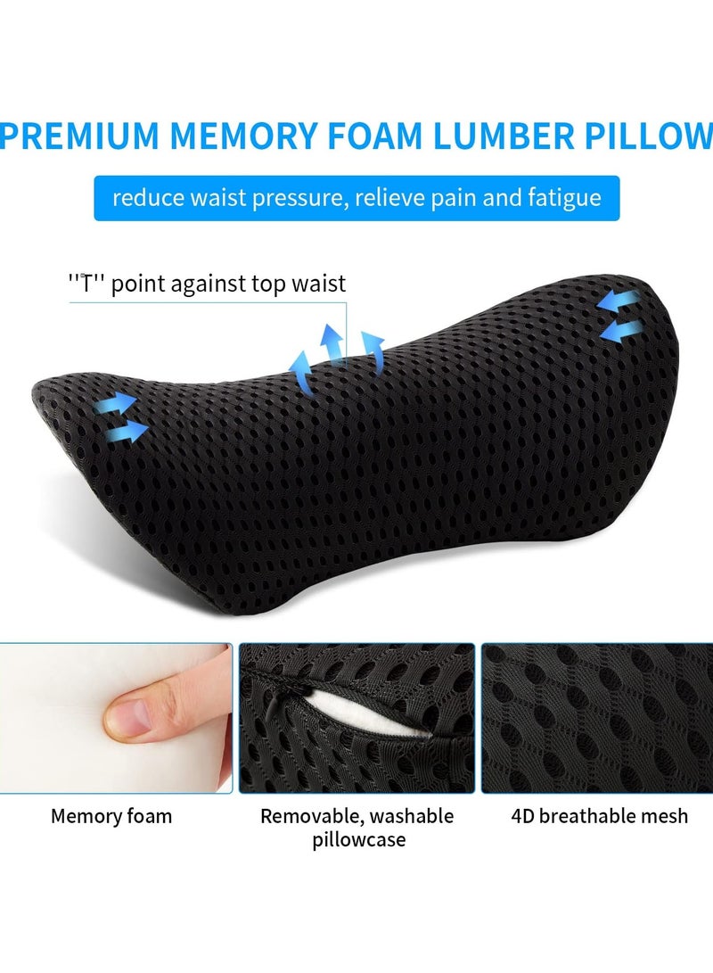 Lumbar Support Pillow -MemoryFoam Lumbar Pillow for Low Back Pain ReliefErgonomic Streamline Lumbar Pillow for CarSeat, Office Chair, Recliner and Bed - Image 2