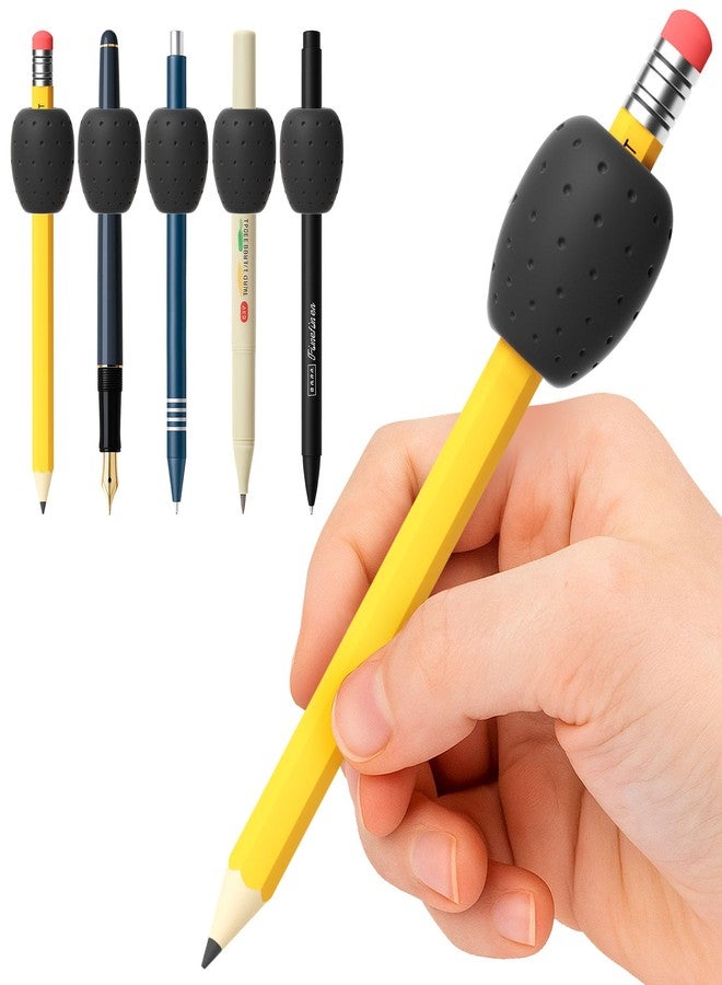 ELETIUO 6-Pack Weighted Silicone Pencil Grips 0.6oz,Multi-Functional Handwriting Aid & Fidget Tool,Fits Pencils/Utensils/Combs,for Autism ADHD Therapy (Black) - Image 1