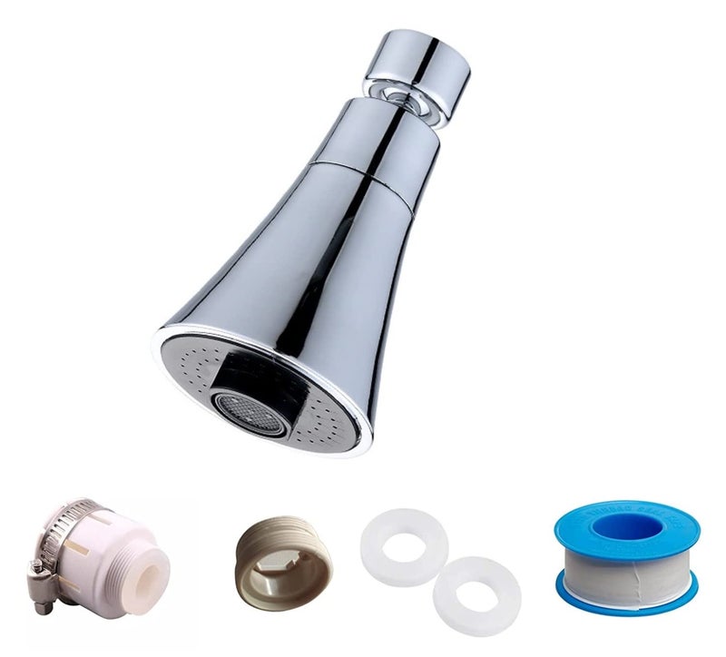 ONICORN ONICORN 360degree Sprayer Head Rotatable Water Bubbler Sprayer Head Kitchen Aerator Extender SplashProof 2 Water Flow Sprayer Modes Water Saving FaucetF Short Without Nozzle - Image 1
