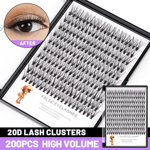 BODERMINCER 20D 820mm To Choose 8101214mm MIX14161820mm Mixed Individual Cluster Eyelashes False Eyelash Extensions Individual Eyelash Bunche DIY at Home 20D18mm - Image 5