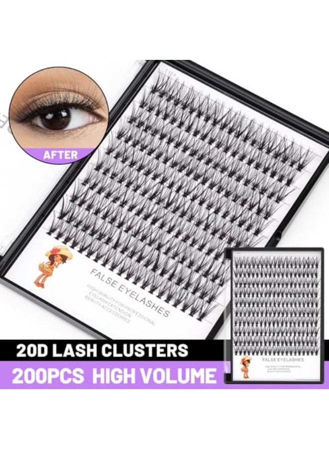 BODERMINCER 20D 820mm To Choose 8101214mm MIX14161820mm Mixed Individual Cluster Eyelashes False Eyelash Extensions Individual Eyelash Bunche DIY at Home 20D18mm - Image 4
