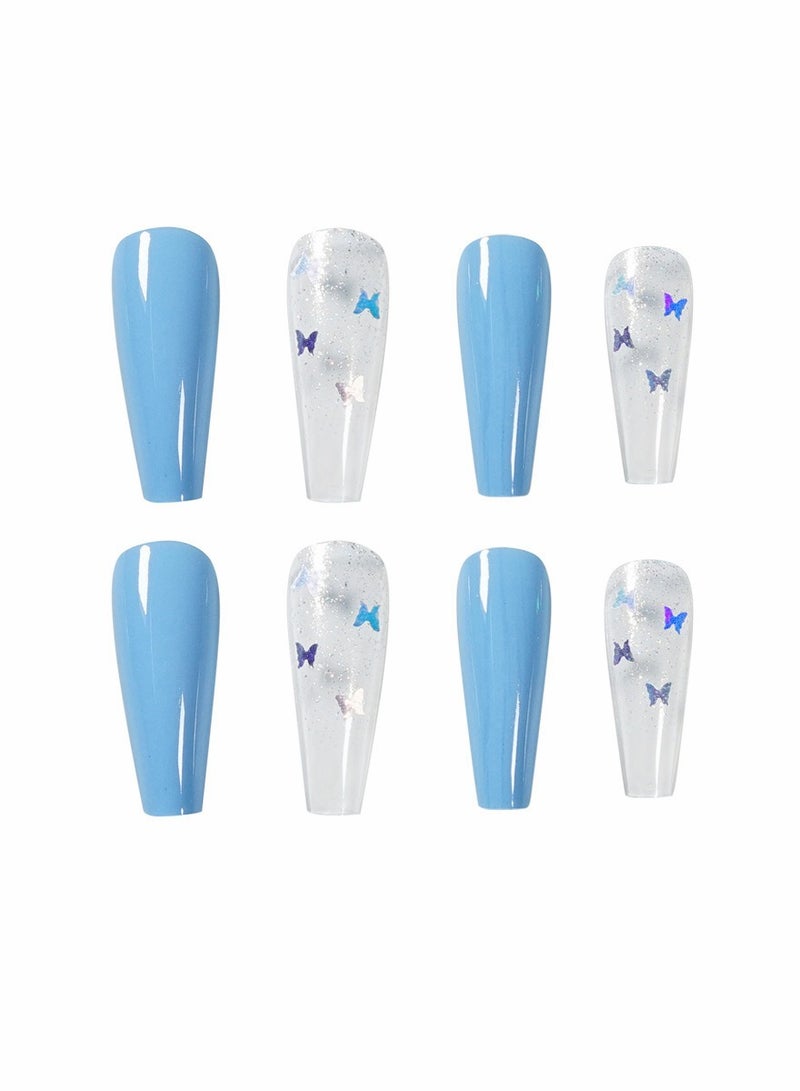 Stiletto Press on Nails Medium, Acrylic Fake Nails with Glue for Women and Girls - Image 1