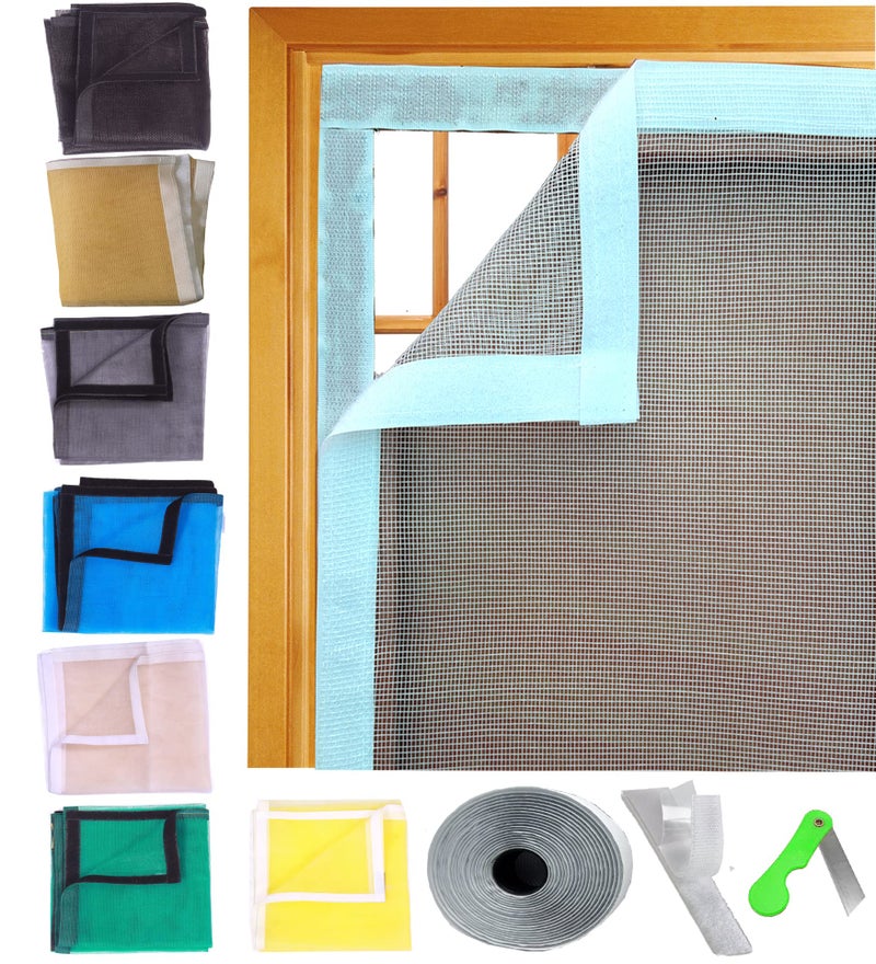 SAI PRASEEDA 24 X 36 Inches_2 x 3 Feet_Stitched_Ready to Install_200 GSM_Fiber Glass Mosquito Net for Windows_White Color_with Self Adhesive Hook Tape and Cutter SPE13 - Image 1