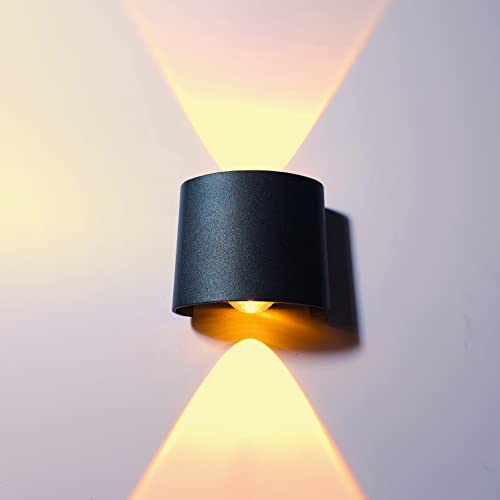 PIXORA Metal 2 Watts 2 Ray Oval Warm White Color Up Down Led Outdoor Indoor Ip65 Exterior Wall Step Light Fixture Waterproof Lamp - Image 2