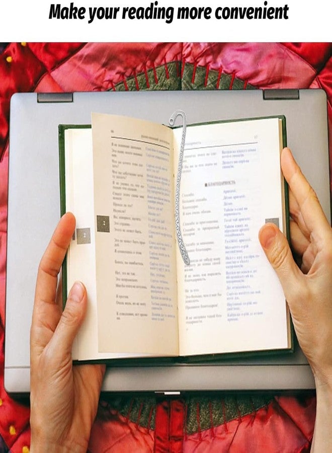 مجموعة MAEATHOO المكونة من 20 قطعة من فواصل الكتب المعدنية، خطافات شعر، خطافات فضية عتيقة منحوتة مع حلقات، فواصل كتب معدنية منقوشة، دلايات لصنع المجوهرات - Image 5