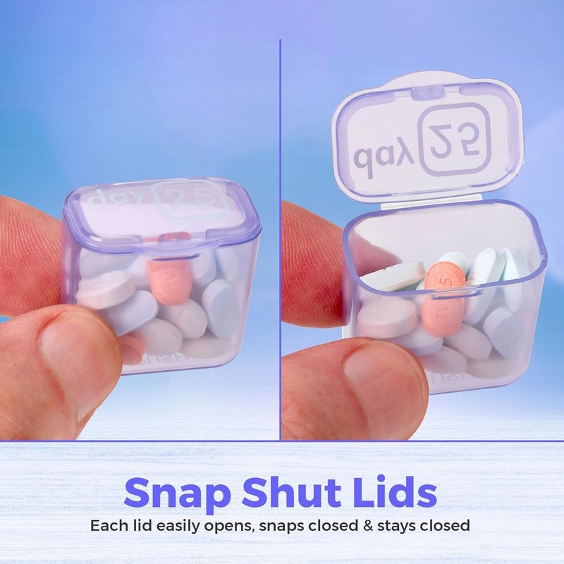 MEDca Monthly Pill Organizer - 31 Day Pill Organizer with Large Removable Medication Pods, Portable Pill Case Box and Holder for Daily Medicine and Vitamins, Purple - Image 4