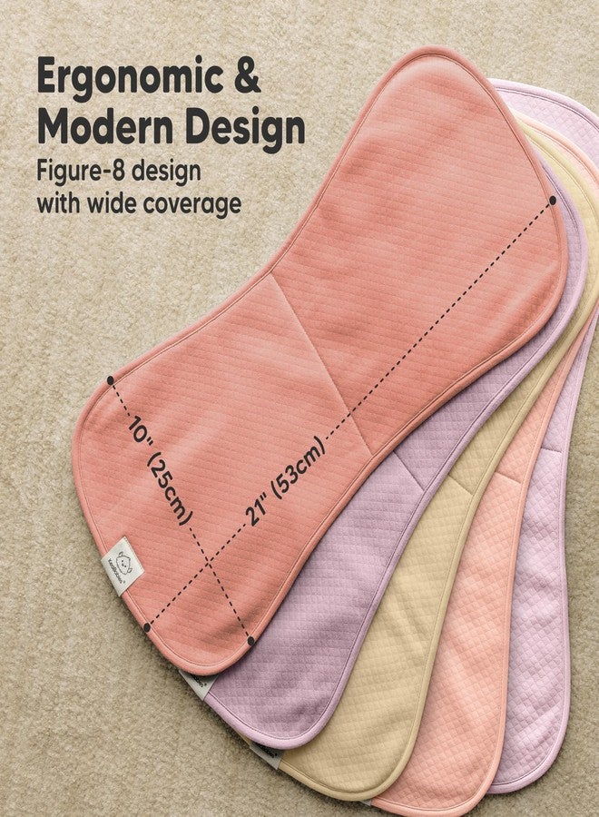 KeaBabies 5-Pack Organic Burp Cloths Baby Girl,Boy - Extra Large,Absorbent Baby Burp Cloths,Soft Burping Cloths for Babies,Newborn Burp Clothes,Cotton Burp Rags,Thick Burp Cloth (Muted Pastel/Quin) - Image 3