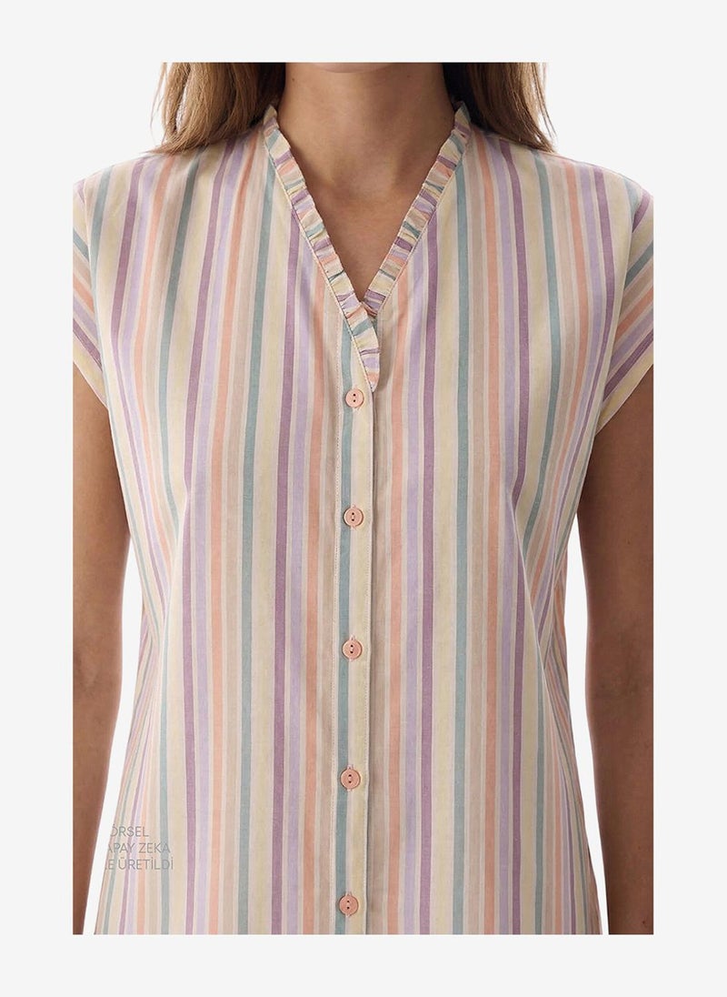 Penti Women Sweet Day Striped Short Sleeve Shorts Multicolour Set - Image 3