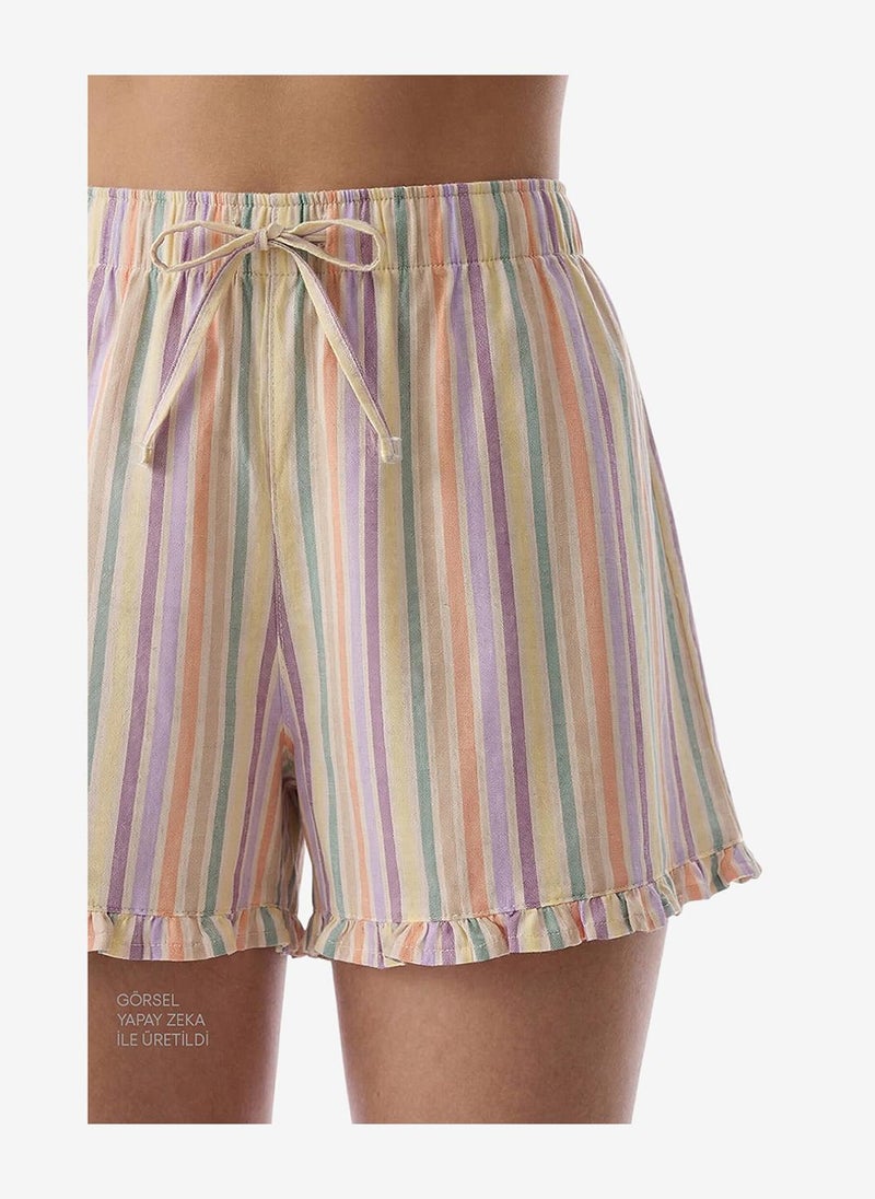 Penti Women Sweet Day Striped Short Sleeve Shorts Multicolour Set - Image 4