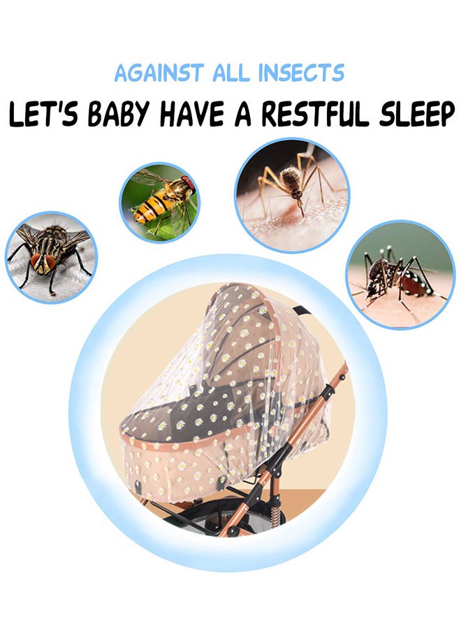 Universal Printed Flowers Mosquito Net for Baby Stroller Bug Net Fit for Bassinets Cradles Playards Portable Mini Crib and More - Image 2