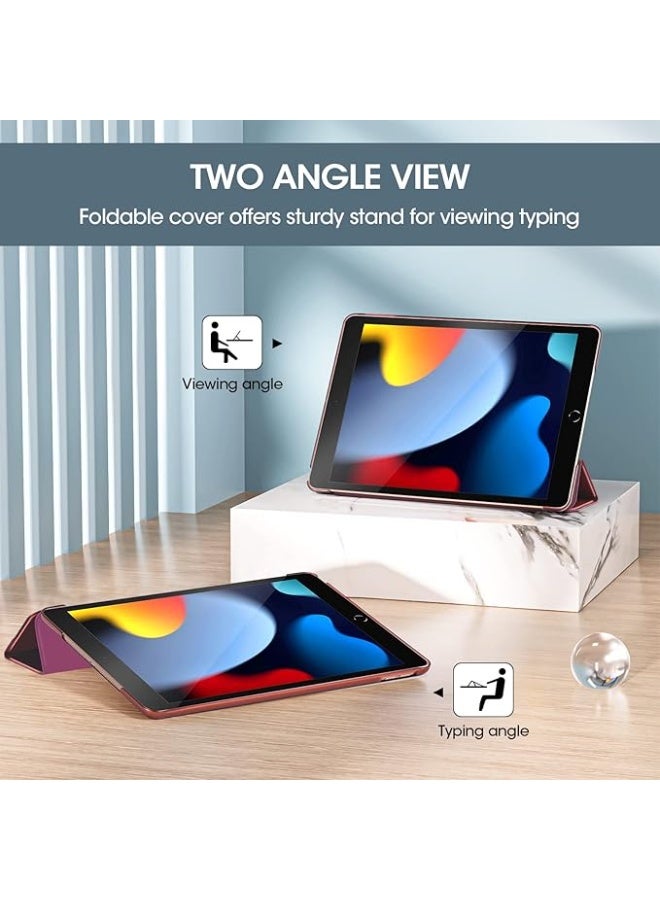 برو كيسيز جراب حماية لجهاز اي باد 10.2 الجيل التاسع 2021/ اي باد الجيل الثامن 2020/ اي باد الجيل السابع 2019 ، جراب اي باد الجيل التاسع، حافظة ذكية نحيفة صلبة لجهاز اي باد 10.2 بوصة- نبيذي، ظهر صلب - Image 3