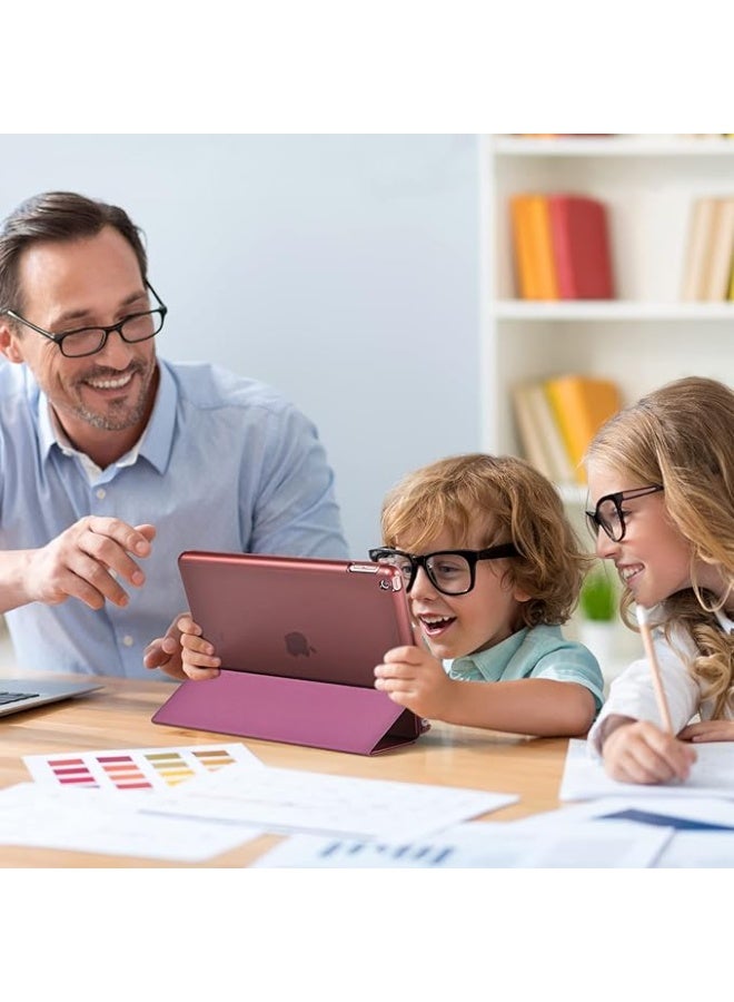 برو كيسيز جراب حماية لجهاز اي باد 10.2 الجيل التاسع 2021/ اي باد الجيل الثامن 2020/ اي باد الجيل السابع 2019 ، جراب اي باد الجيل التاسع، حافظة ذكية نحيفة صلبة لجهاز اي باد 10.2 بوصة- نبيذي، ظهر صلب - Image 4