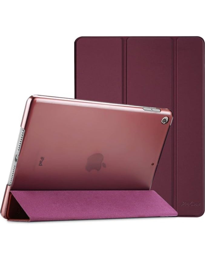 برو كيسيز جراب حماية لجهاز اي باد 10.2 الجيل التاسع 2021/ اي باد الجيل الثامن 2020/ اي باد الجيل السابع 2019 ، جراب اي باد الجيل التاسع، حافظة ذكية نحيفة صلبة لجهاز اي باد 10.2 بوصة- نبيذي، ظهر صلب - Image 1