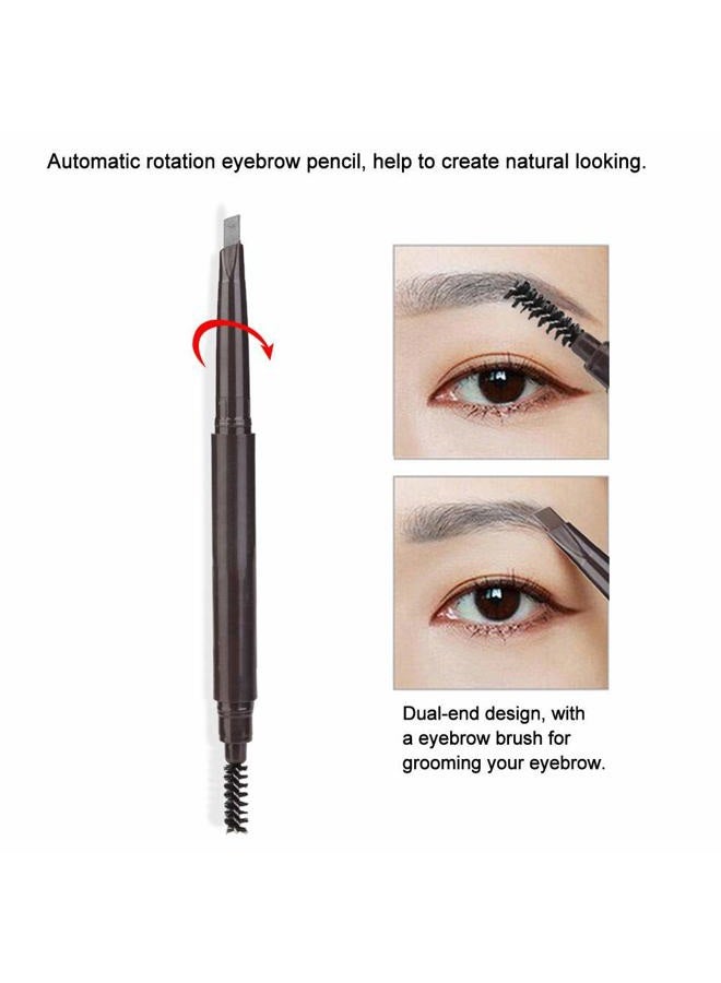Rotekt Grey Eyebrow Pen with Brush, Gray Automatic Double-Ended Eyebrow Make-Up Pencil, Angled Tip and Spoolie Brush(4# gray) - Image 3