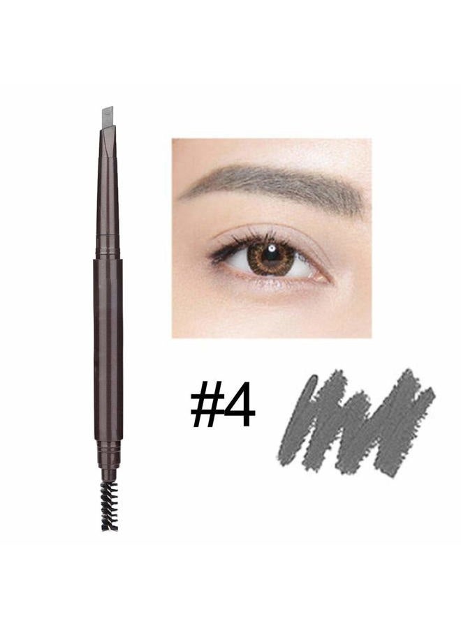 Rotekt Grey Eyebrow Pen with Brush, Gray Automatic Double-Ended Eyebrow Make-Up Pencil, Angled Tip and Spoolie Brush(4# gray) - Image 2