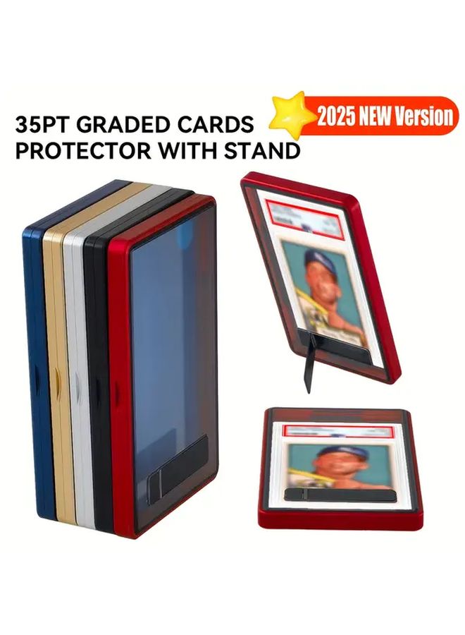 Blue Magnetic Closure Graded Card Protector Case with Stand for PSA CGC 35PT Slabs - Image 1