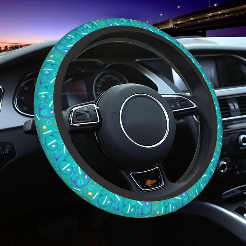 Car Steering Wheel Cover for Women Men, Non-Slip Breathable Steering Wheel, Medical Theme Nurse Steering Wheel Protector, Car Accessories - Image 1