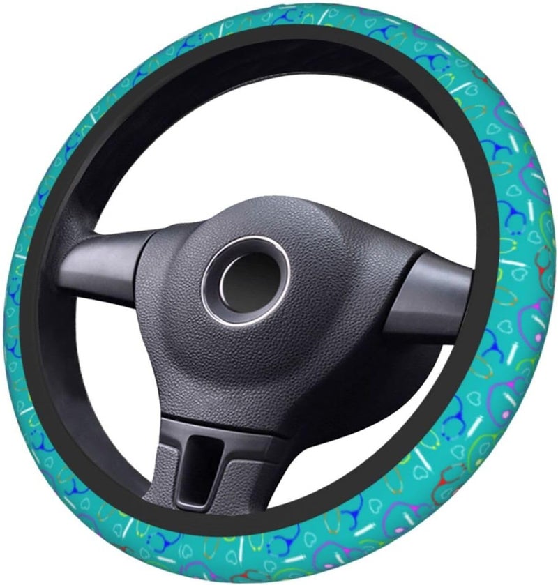 Car Steering Wheel Cover for Women Men, Non-Slip Breathable Steering Wheel, Medical Theme Nurse Steering Wheel Protector, Car Accessories - Image 3