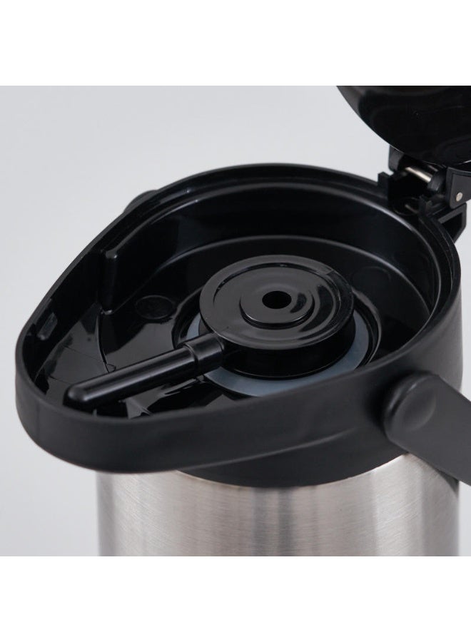 2.5L Insulated Stainless Steel Airpot Thermal Coffee Carafe with Lever Pump - Double Walled Beverage Dispenser & Thermos Urn for Hot/Cold Water, Tea & Karak, For Parties, Office & Family Gatherings, Silver/Black - Image 4