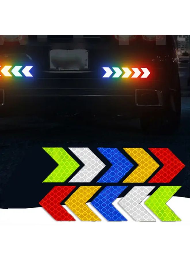White Reflective Arrow Decal Set 10pcs Glow In The Dark Safety Stickers For Car Motorcycle - Image 4