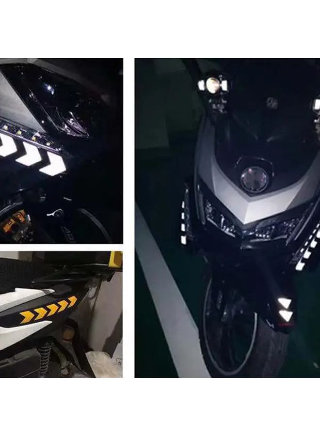 White Reflective Arrow Decal Set 10pcs Glow In The Dark Safety Stickers For Car Motorcycle - Image 5