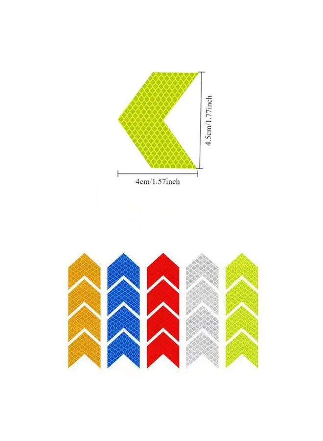 White Reflective Arrow Decal Set 10pcs Glow In The Dark Safety Stickers For Car Motorcycle - Image 3