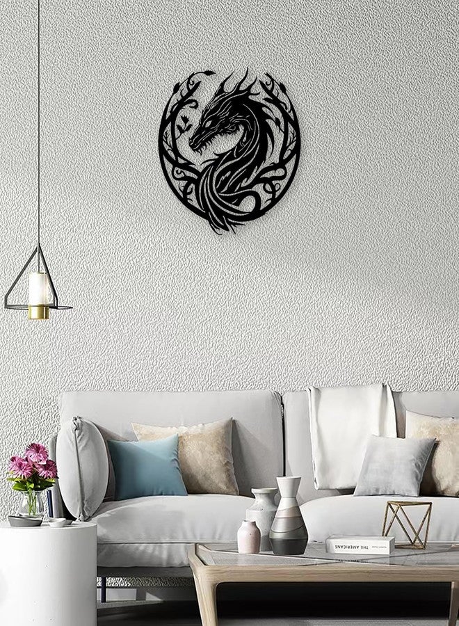 RESACO Metal Dragon Wall Art Dragon Wall Decor Western Room Decor Man Cave Decorative Dragon Head Wall Mount Dragon Lover Gifts - Image 3