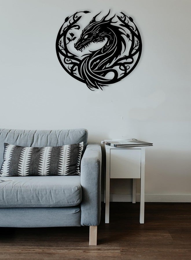 RESACO Metal Dragon Wall Art Dragon Wall Decor Western Room Decor Man Cave Decorative Dragon Head Wall Mount Dragon Lover Gifts - Image 4