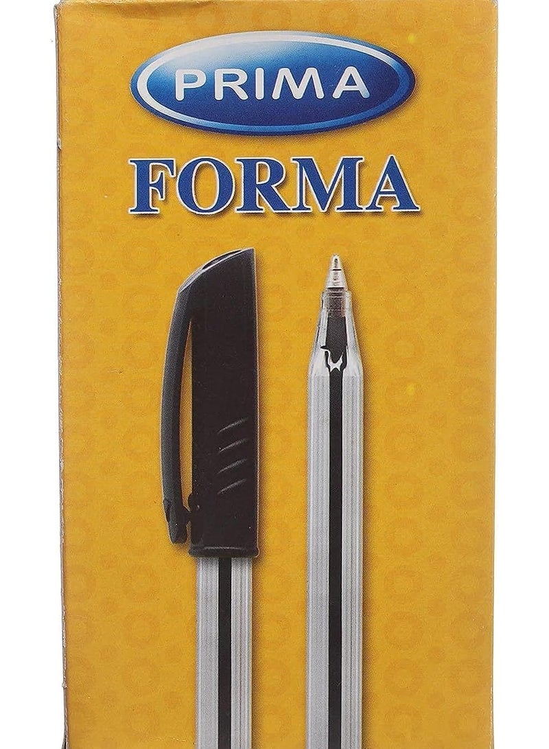 بريما قلم حبر جاف بريما فورما (1.0 ملم، أسود) - مجموعة من 24 قطعة - Image 1