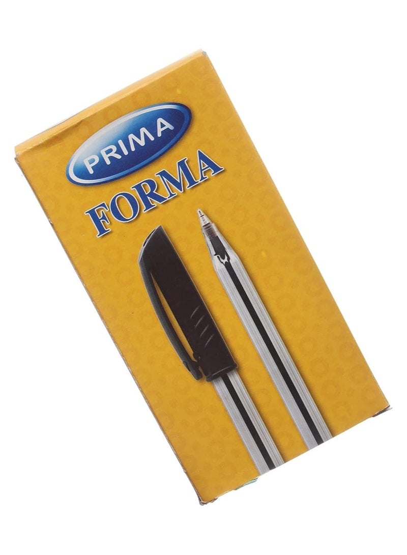 بريما قلم حبر جاف بريما فورما (1.0 ملم، أسود) - مجموعة من 24 قطعة - Image 3