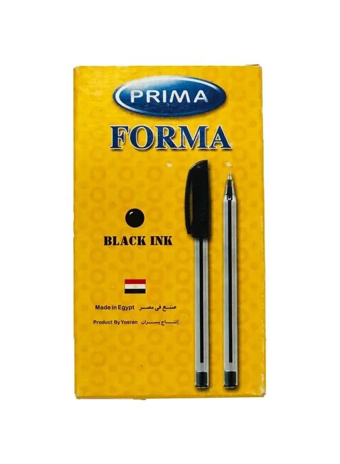 بريما قلم حبر جاف بريما فورما (1.0 ملم، أسود) - مجموعة من 24 قطعة - Image 4