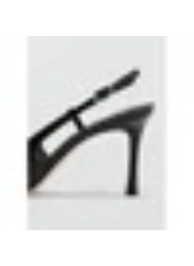 مانجو Pointed-Toe Leather Heeled Shoes