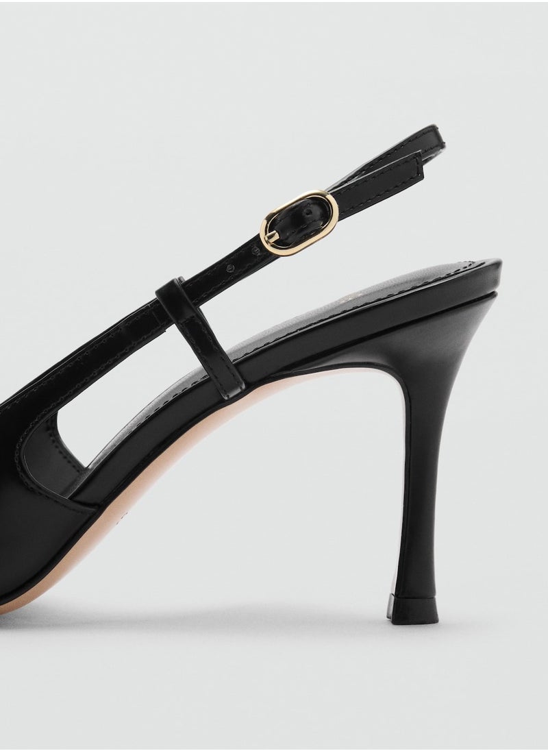 MANGO Pointed-Toe Leather Heeled Shoes  - Image 3