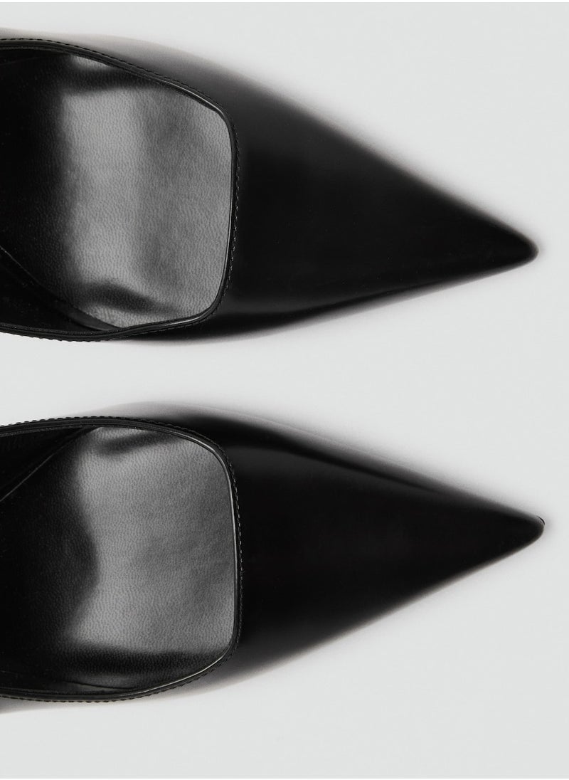 MANGO Pointed-Toe Leather Heeled Shoes  - Image 4
