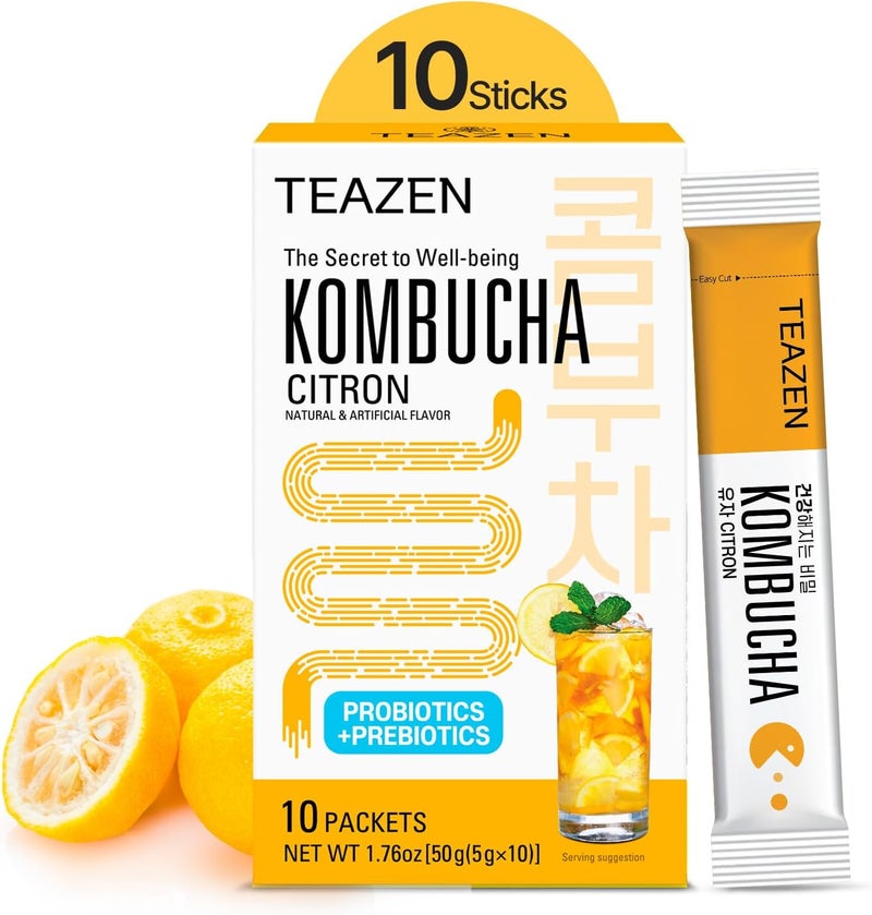 TEAZEN Kombucha Citron Probiotic Drink Mix - Image 1