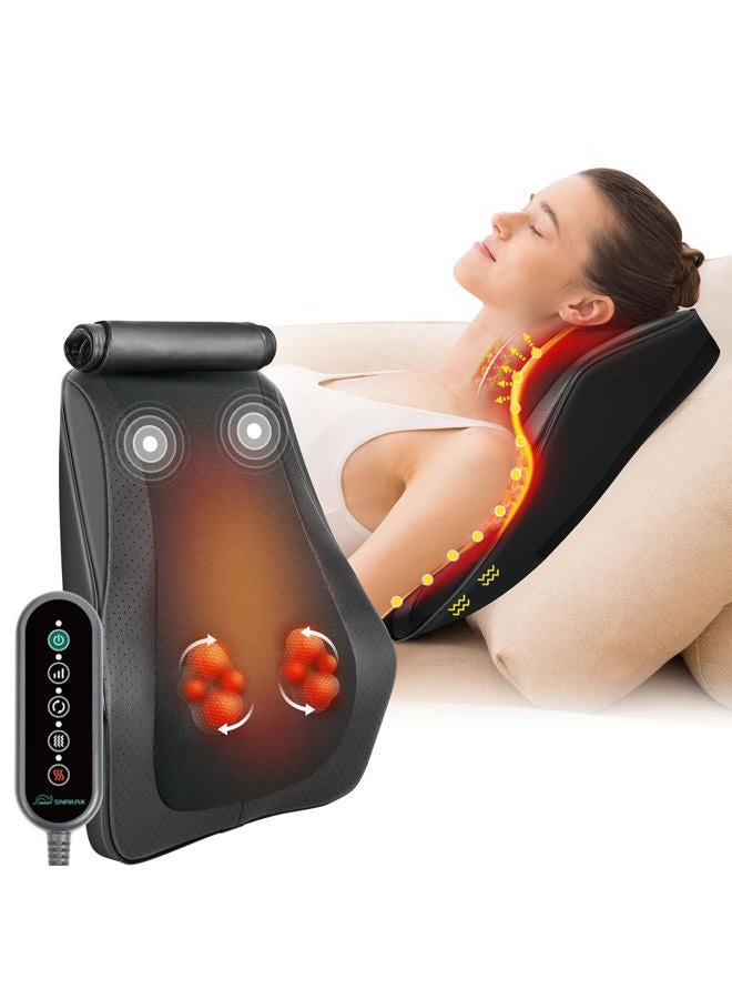Snailax Shiatsu Lumbar and Neck Massager Massage Pillow for Back, Neck, Shoulder, Gifts, 32 x 11 x 39 cm, Black - Image 1