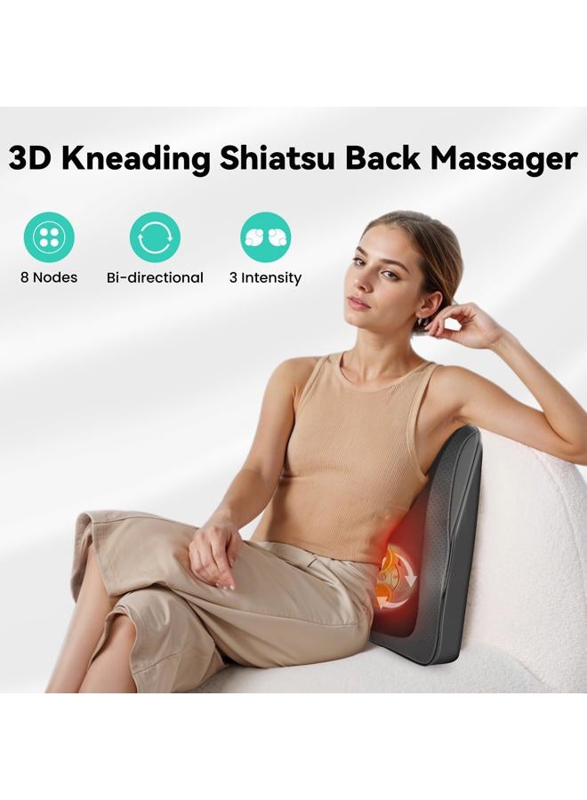 Snailax Shiatsu Lumbar and Neck Massager Massage Pillow for Back, Neck, Shoulder, Gifts, 32 x 11 x 39 cm, Black - Image 3