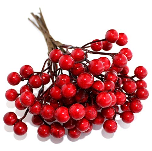 OLYPHAN Red Berry Picks Pip Berry Stems Winter Floral Sprays DIY Crafts, Wreath, Garland, Christmas Berries Ornaments Decoration-Decorative Home Holiday Decor, Table Centerpiece - Image 1