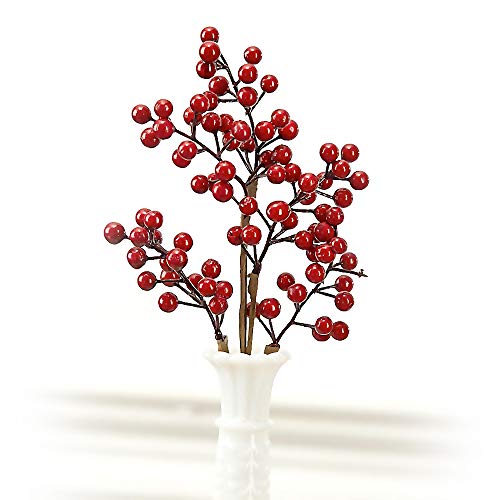 OLYPHAN Red Berry Picks Pip Berry Stems Winter Floral Sprays DIY Crafts, Wreath, Garland, Christmas Berries Ornaments Decoration-Decorative Home Holiday Decor, Table Centerpiece - Image 5