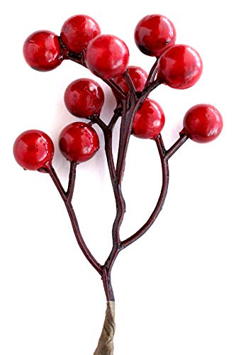 OLYPHAN Red Berry Picks Pip Berry Stems Winter Floral Sprays DIY Crafts, Wreath, Garland, Christmas Berries Ornaments Decoration-Decorative Home Holiday Decor, Table Centerpiece - Image 2