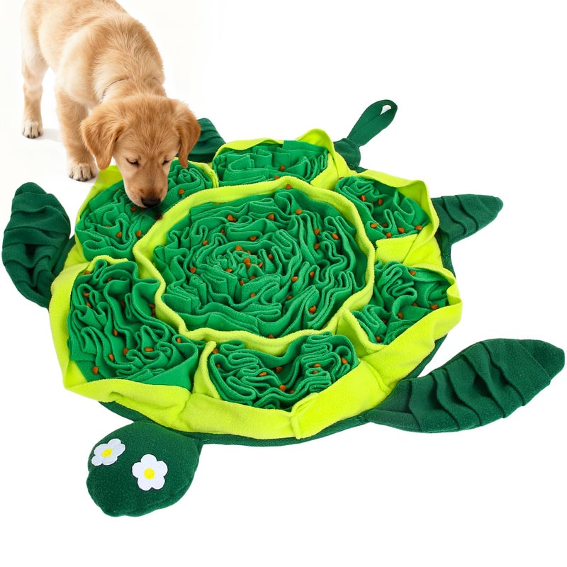 FLERDMAU Snuffle Mat for Dogs - Interactive Puzzle Feeding Game for Stress Relief & Foraging Skills | Dog Toys to Keep Them Busy | Small/Medium/Large Dogs Turtle Design - Image 1
