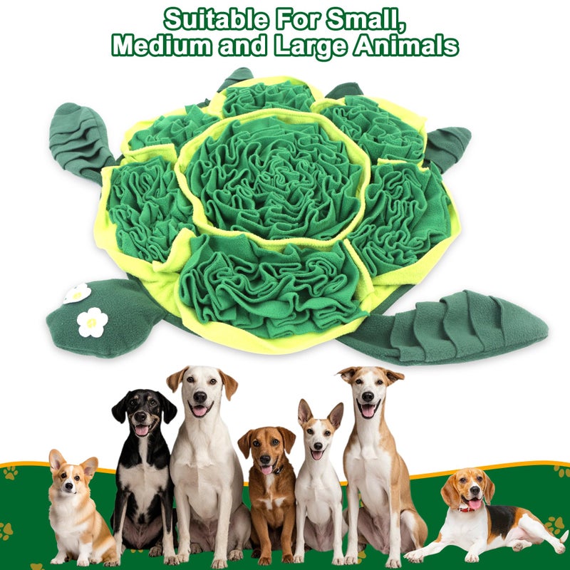 FLERDMAU Snuffle Mat for Dogs - Interactive Puzzle Feeding Game for Stress Relief & Foraging Skills | Dog Toys to Keep Them Busy | Small/Medium/Large Dogs Turtle Design - Image 4