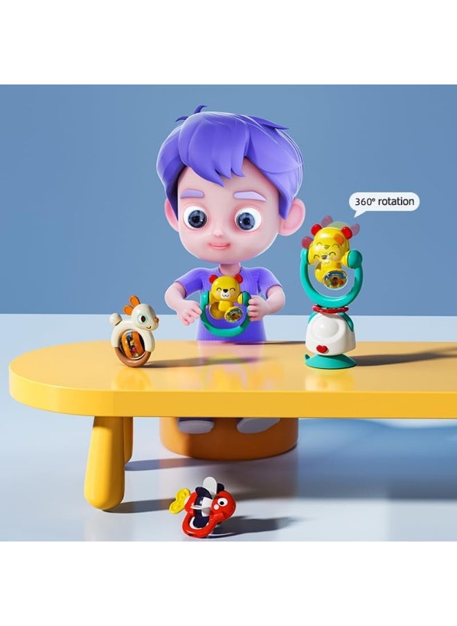 HOLA 2In1 Highchair Toys & Baby Rattle Toys Bear, Mealtime Toys, Teething Relief, Fine Motor Skills, Bright Colors, Sensory Toys, Baby Toys, Teether, Baby Rattle, Animal Rattle, Suction Toys 6M+  - Image 3