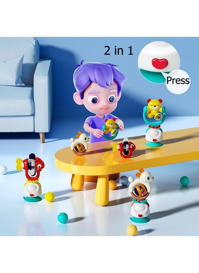 HOLA 2In1 Highchair Toys & Baby Rattle Toys Bear, Mealtime Toys, Teething Relief, Fine Motor Skills, Bright Colors, Sensory Toys, Baby Toys, Teether, Baby Rattle, Animal Rattle, Suction Toys 6M+  - Image 4