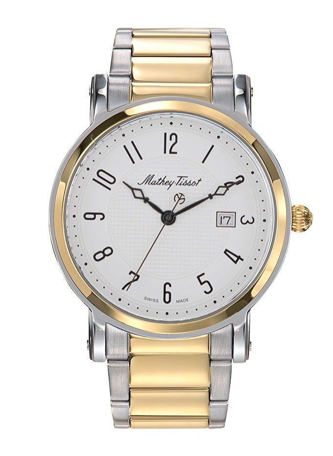 Mathey-Tissot City Metal White Dial Men's Watch HB611251MBG, Analog Display and Stainless Steel Strap, White  - Image 1