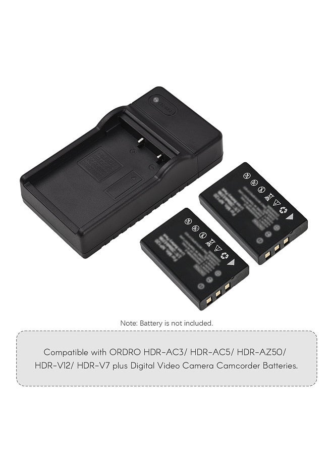 NP-120 Battery Charger with LED Indicator Type-C Port & USB Cable Compatible with ORDRO HDR-AC3/ HDR-AC5/ HDR-AZ50/ HDR-V12/ HDR-V7 plus Digital Video Camera Camcorder Batteries