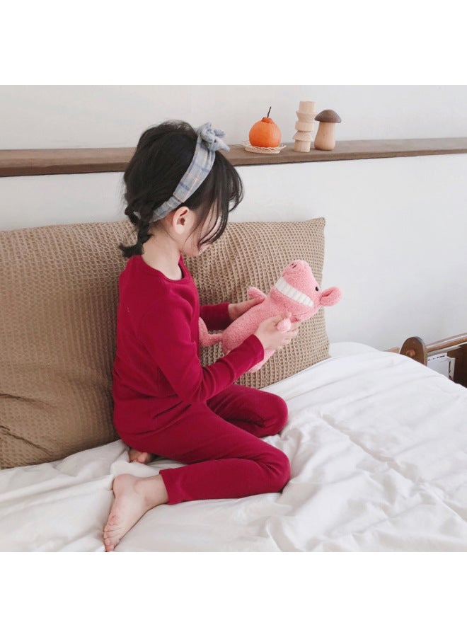 Category A Children's Pajama Set Autumn And Winter Styles Girls' Autumn Tops And Pants Small And Medium-sized Children Boys' Cotton Long-sleeved Loungewear