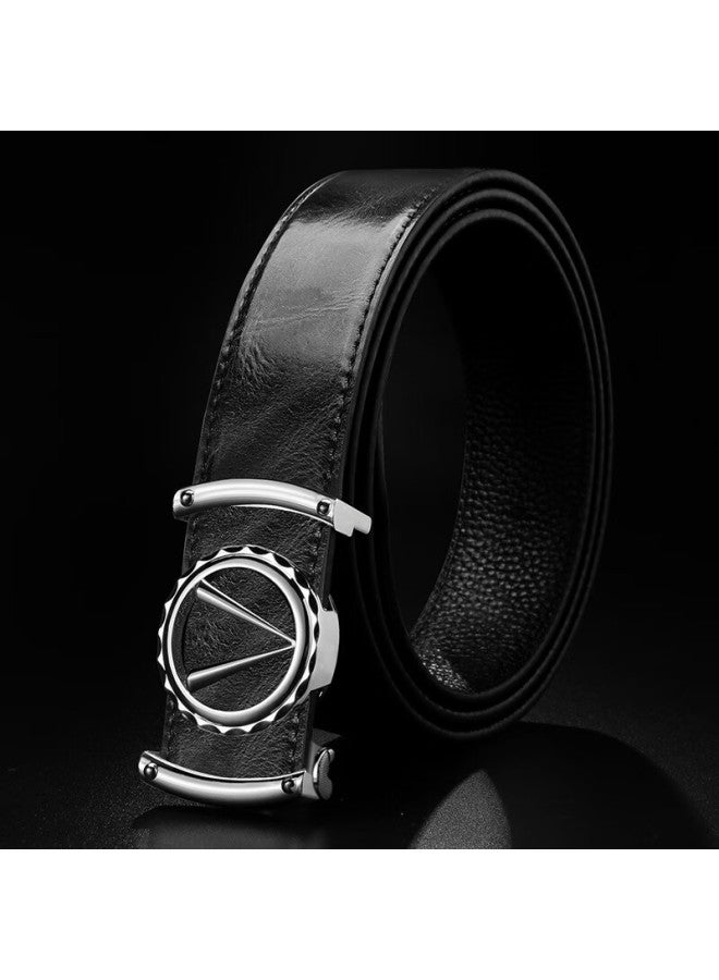 Cow Men's Fashion Color-changing Leather Belt Automatic Buckle Casual Belt C-1001 Silver - Image 2