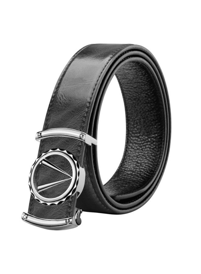 Cow Men's Fashion Color-changing Leather Belt Automatic Buckle Casual Belt C-1001 Silver - Image 5
